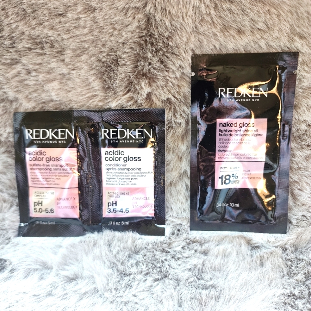 Redken Acidic Color Gloss Shampoo, Conditioner, and Naked Gloss Samples